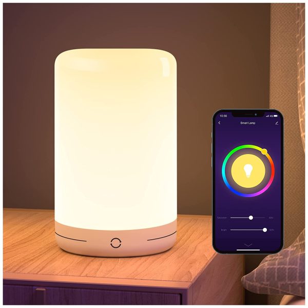 Smart Lamp, LED Bedside Touch Lamps Compatible with Alexa and Google Home