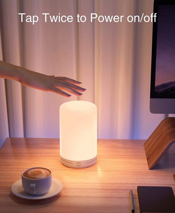 Wi-Fi Smart Color Changing Bedside Lamp-Compatible with Alexa and Google Assistant